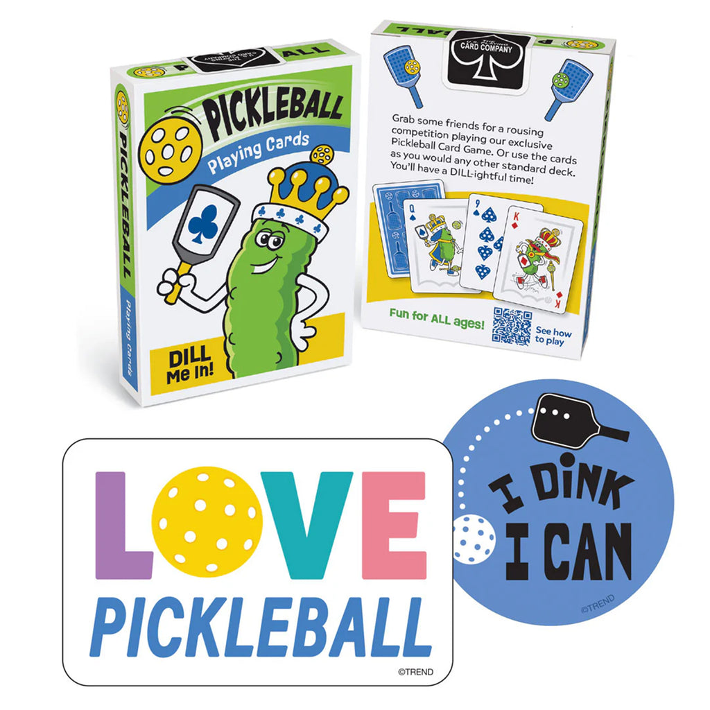 Pickleball Collection Playing Cards & Stickers Set