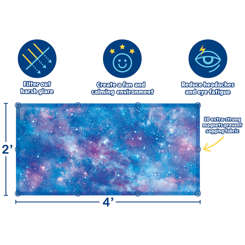 Calming Covers Ceiling Light Filters, 2' x 4', Deep Space, Pack of 4