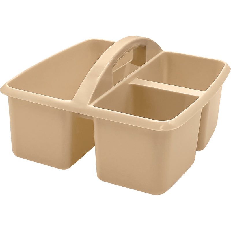 Plastic Storage Caddy, Light Brown, Pack of 6