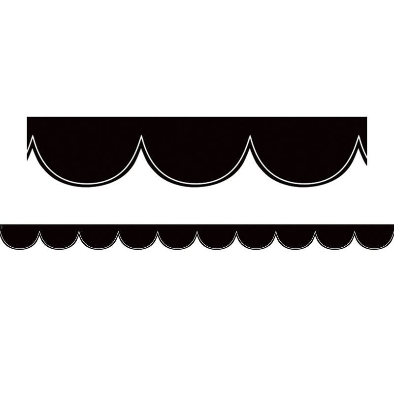 Blk W/wht Scalloped Die Cut Border