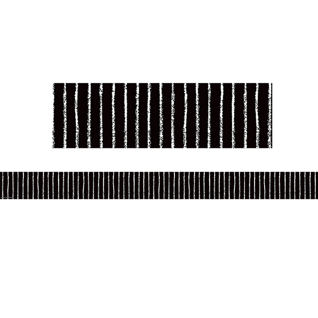 Black With White Pinstripes Trim Straight
