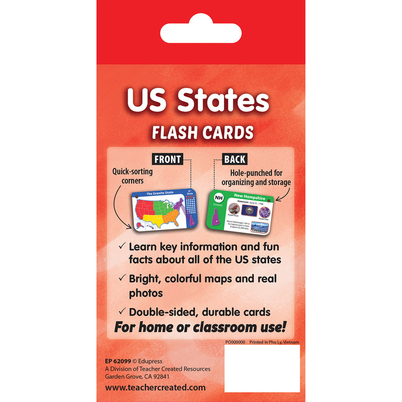 US States Flash Cards, 6 Packs