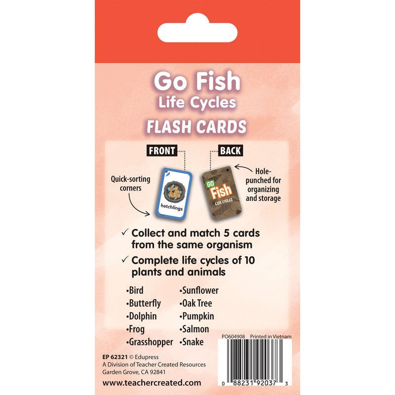 Go Fish Life Cycles Flash Cards