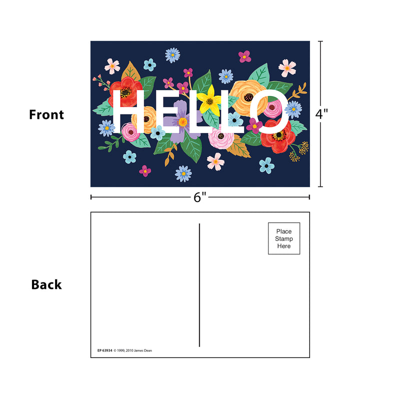 Wildflowers Hello Postcards, 30 Per Pack, 6 Packs