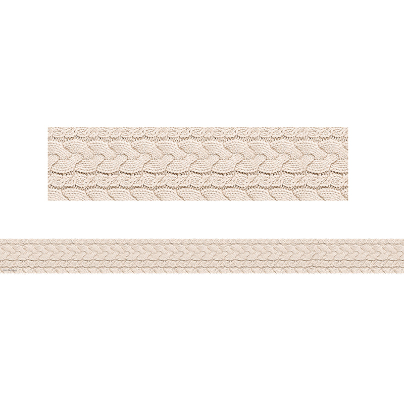 Cable Knit Sweater Straight Border