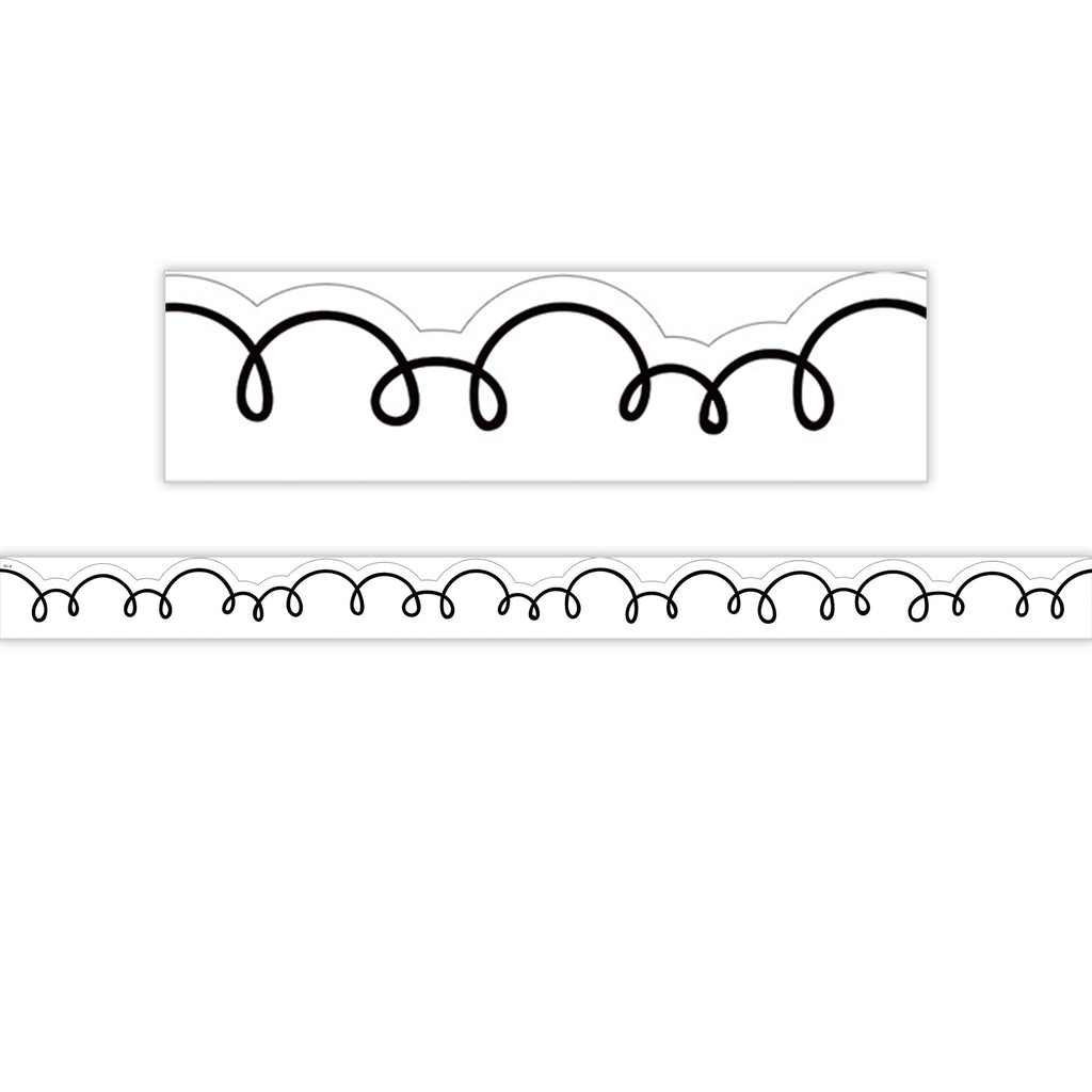 White With Black Squiggles Trim Die Cut