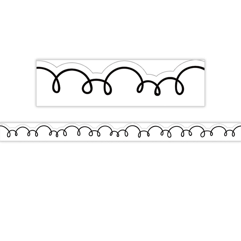 White With Black Squiggles Trim Die Cut