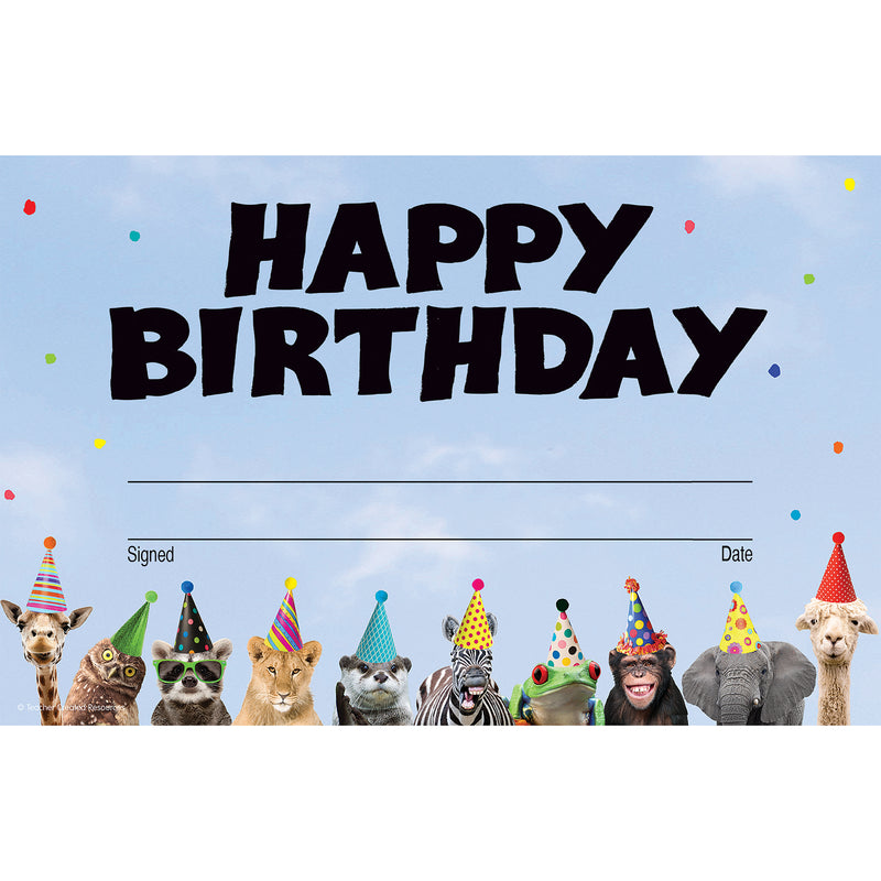 Happy Birthday Award Wild Animals