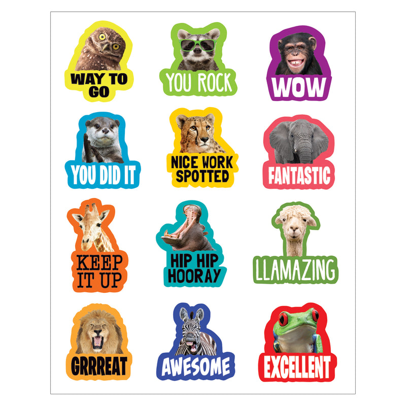 Go Wild Animals Stickers, 72 Per Pack, 12 Packs