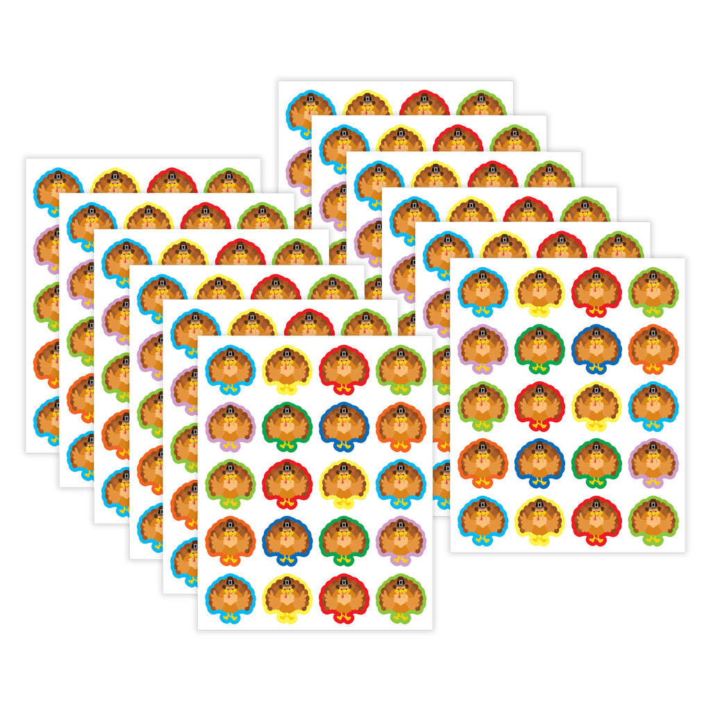 Turkeys Stickers, 72 Per Pack, 12 Packs