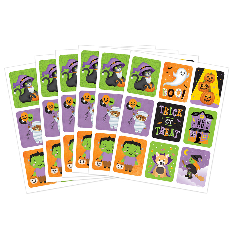 Large Halloween Stickers, 54 Per Pack, 12 Packs