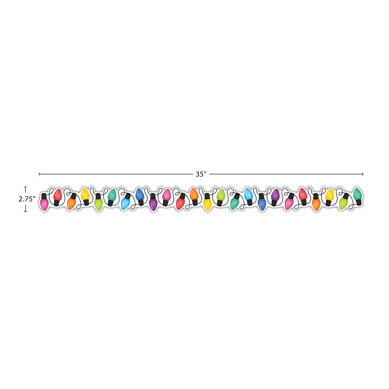 Colorful Holiday Lights Border Die-cut