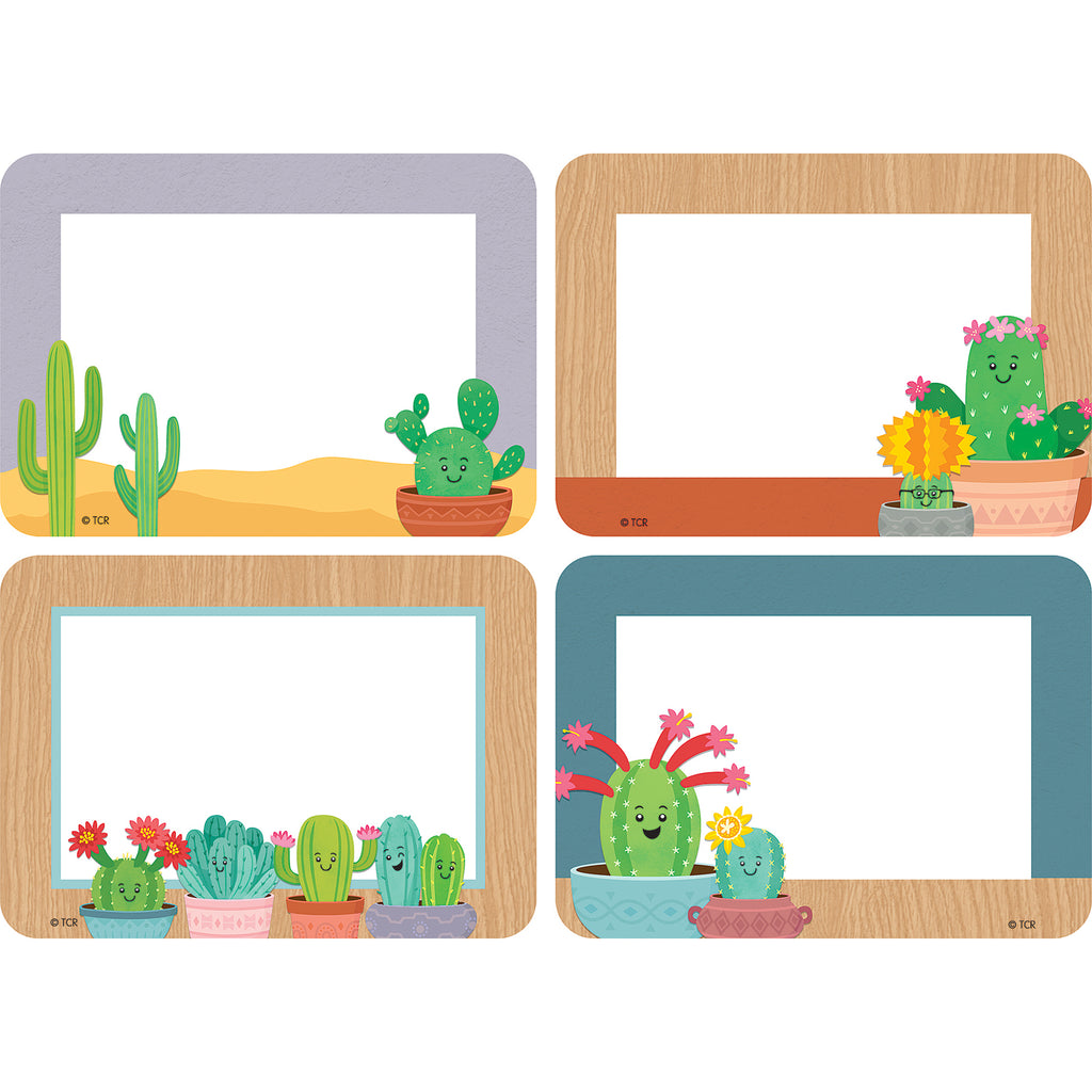Happy Cactus Crew Name Tags Labels
