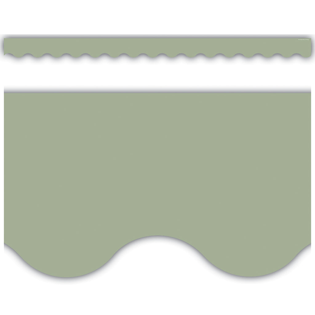 Sage Green Scalloped Border Trim