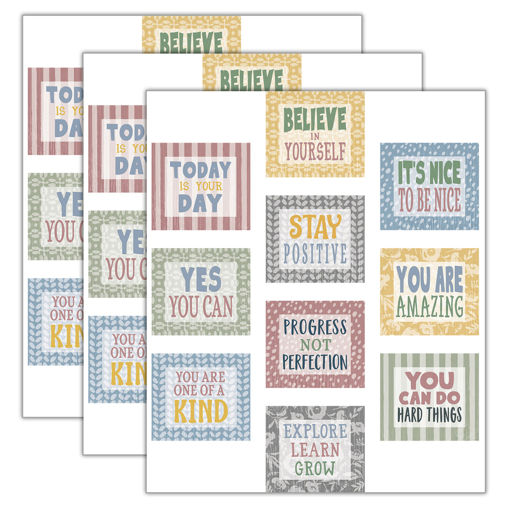 Classroom Cottage Positive Sayings Accents, 30 Per Pack, 3 Packs