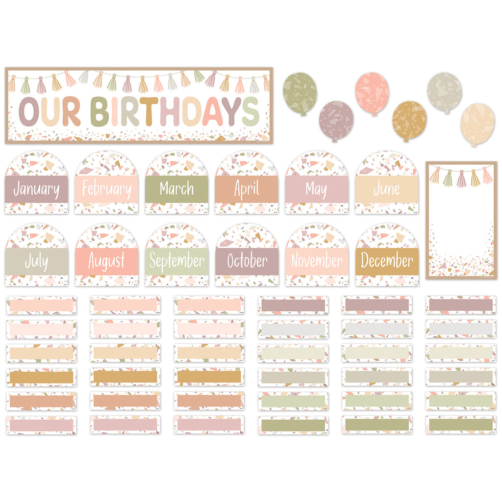 Terrazzo Tones Our Birthdays Mini Bulletin Board Set