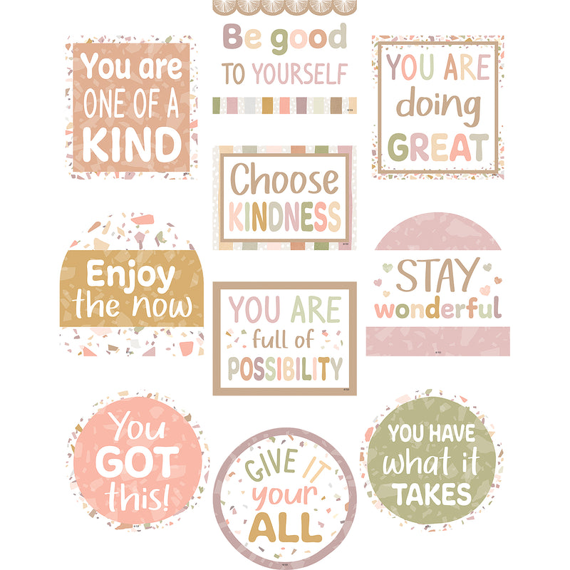 Terrazzo Tones Positive Sayings Accents, 30 Per Pack, 3 Packs