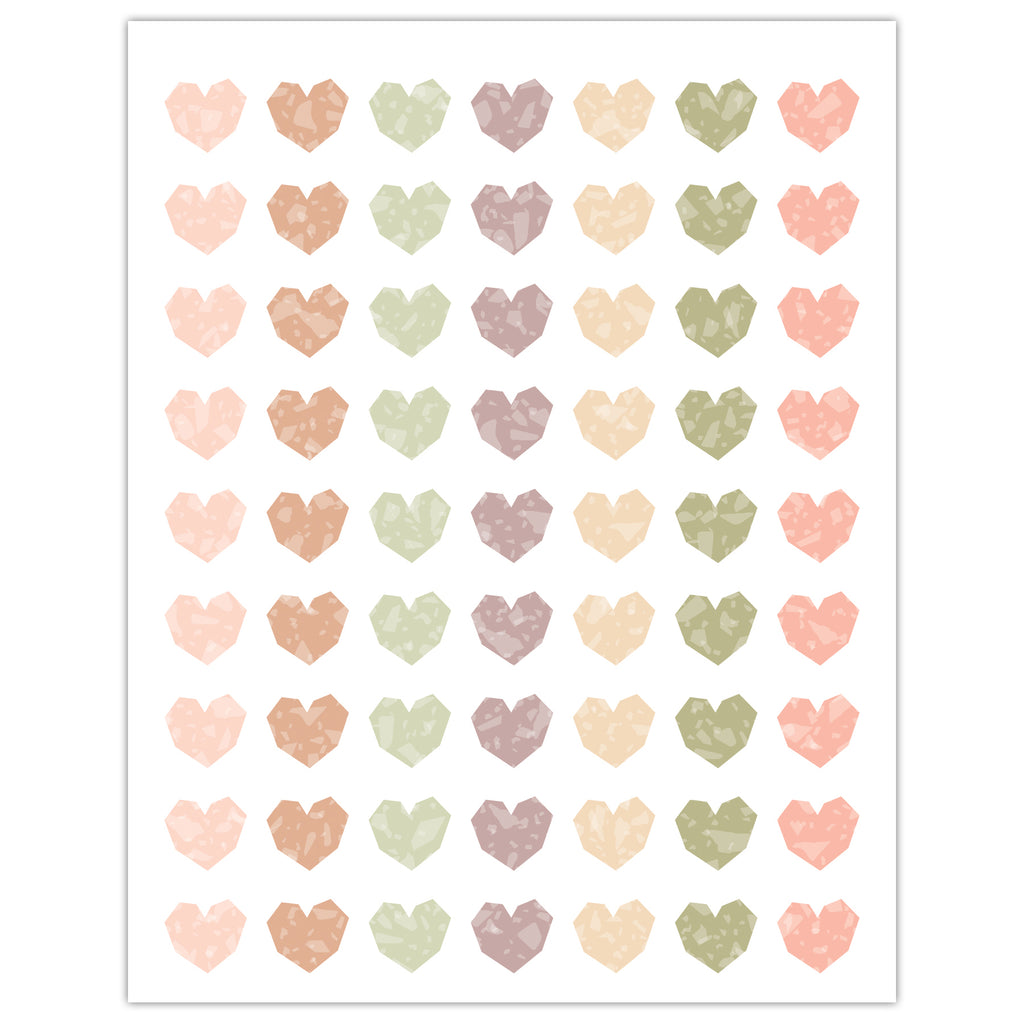 Terrazzo Tones Hearts Mini Stickers