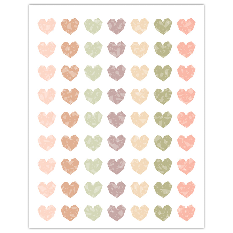 Terrazzo Tones Hearts Mini Stickers