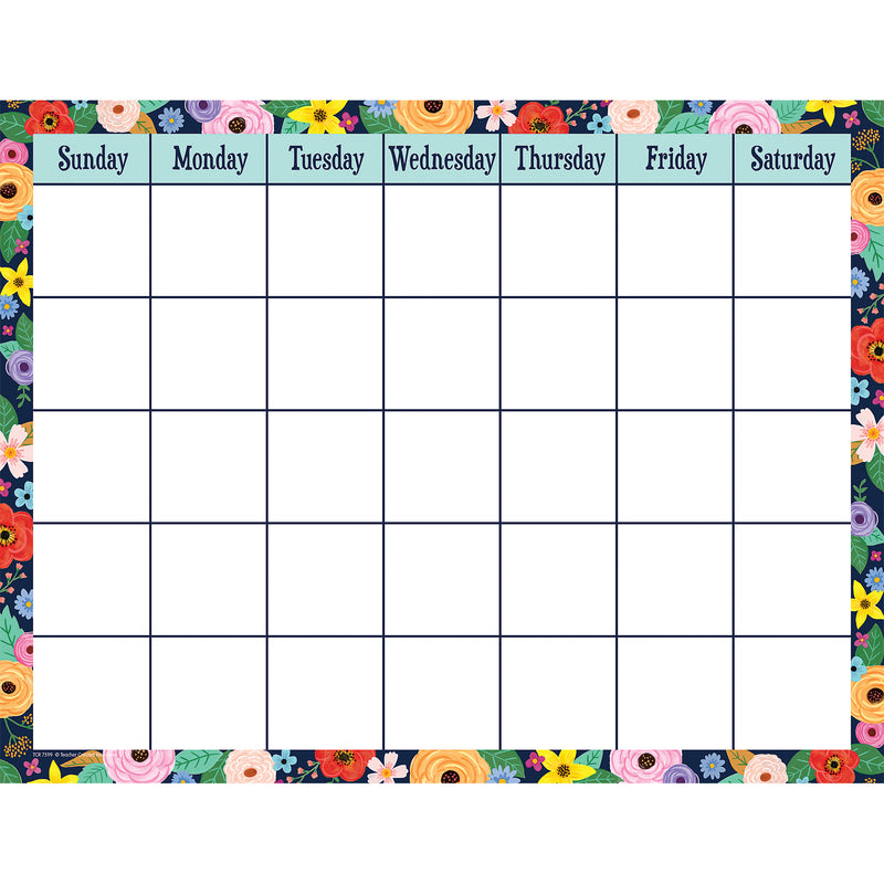 Wildflowers Calendar Chart