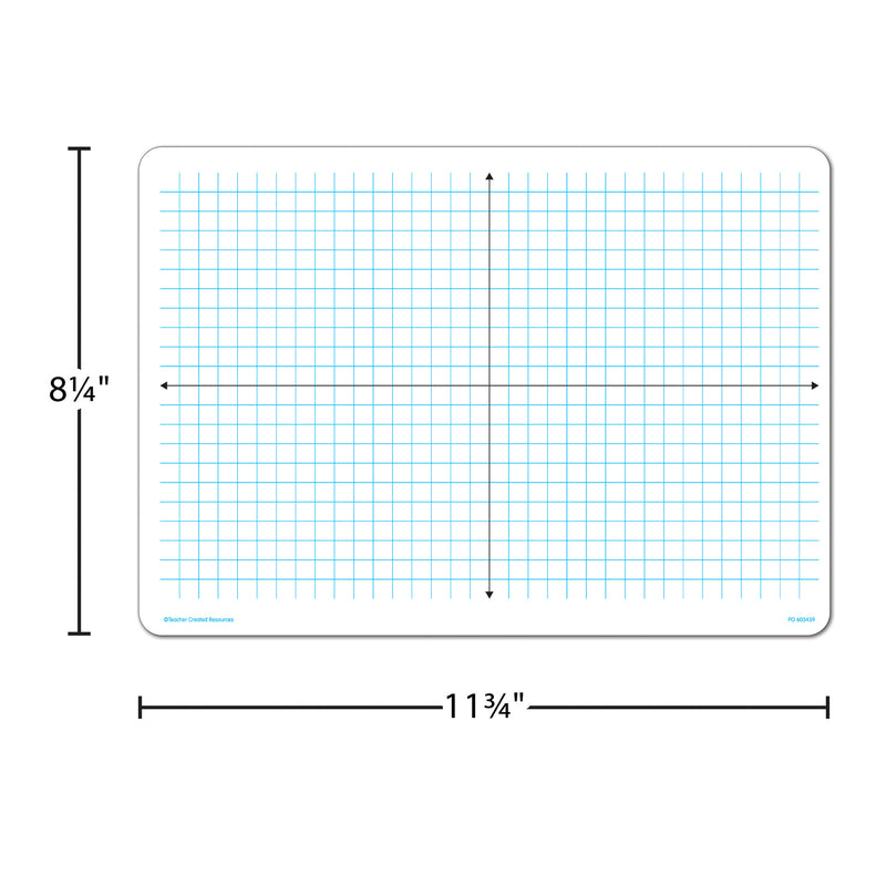 Double-Sided Coordinate Plane Dry Erase Boards, Pack of 10