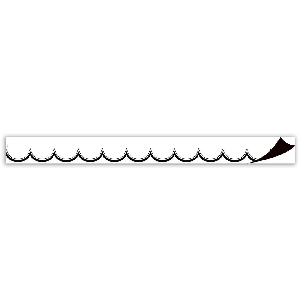 White W/black Scalloped Border Magnetic