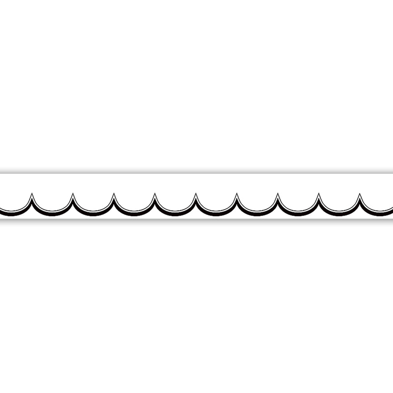 White W/black Scalloped Border Magnetic