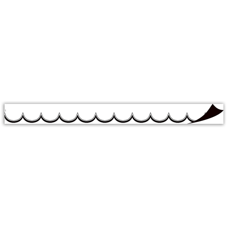 White W/black Scalloped Border Magnetic