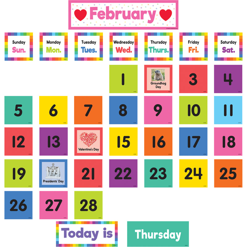 Calendar Pocket Chart Cards Colorful