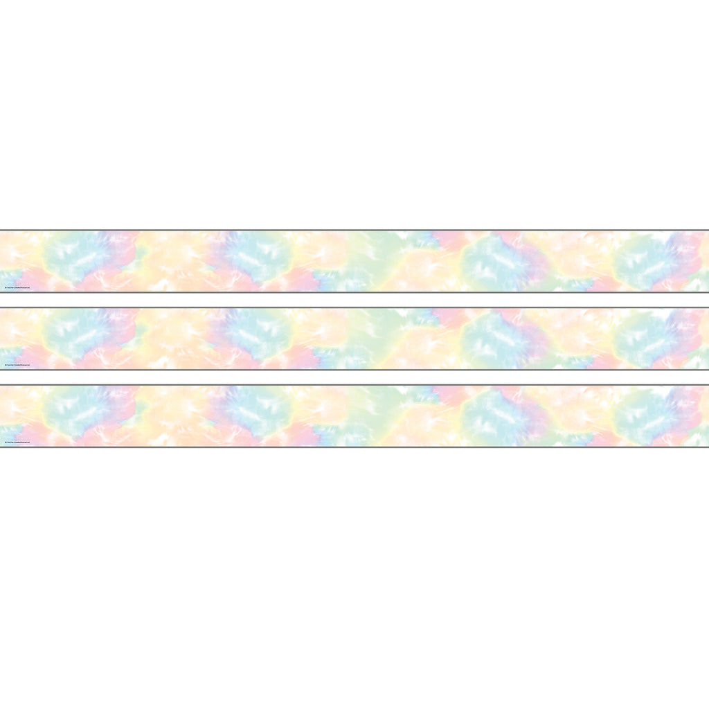 (3 Ea) Tie-dye Rolled Border Pastel Pop