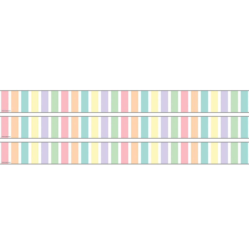 (3 Ea) Stripes Rolled Border Pastel Pop