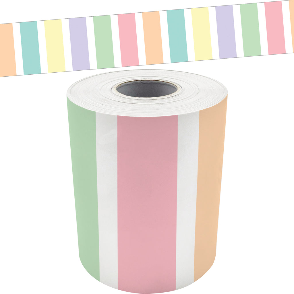 Pastel Pop Stripes Rolled Border Straight