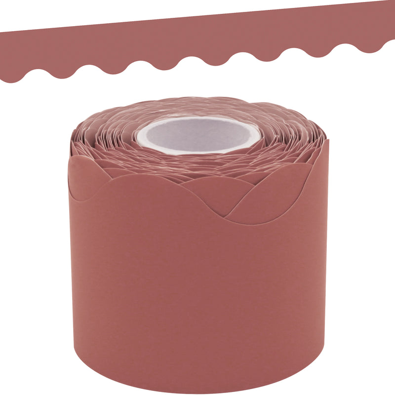 Deep Rose Scalloped Rolled Border