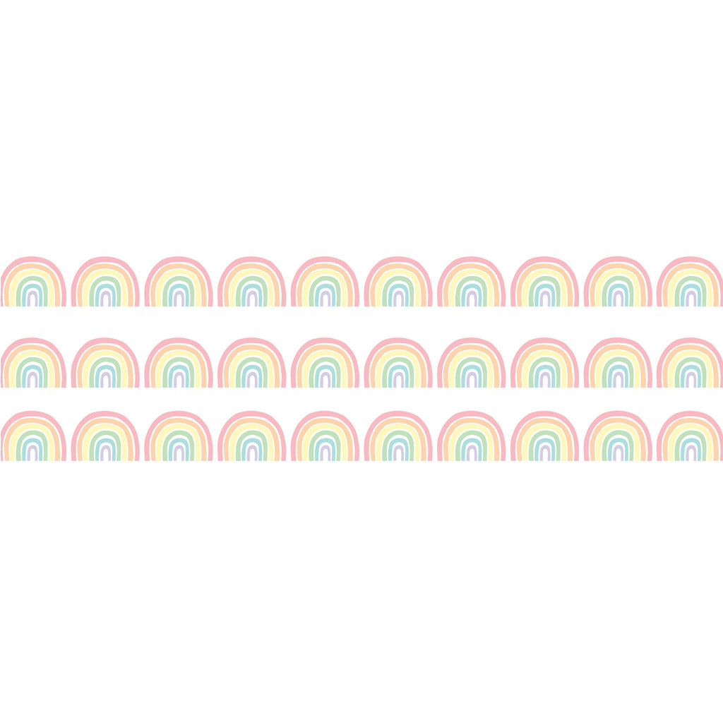 (3 Ea) Rainbows Rolled Border Trim Die-cut