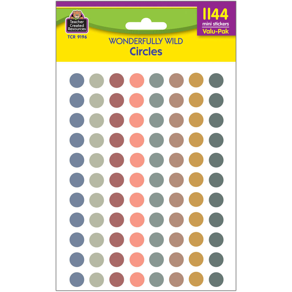 Circles Mini Stickers Wonderfully Wild Valu-pak