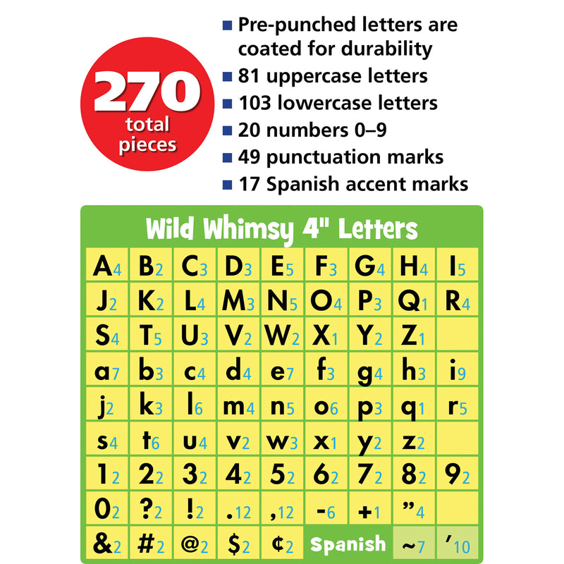 Black 4in Wild Whimsy Letters Pack