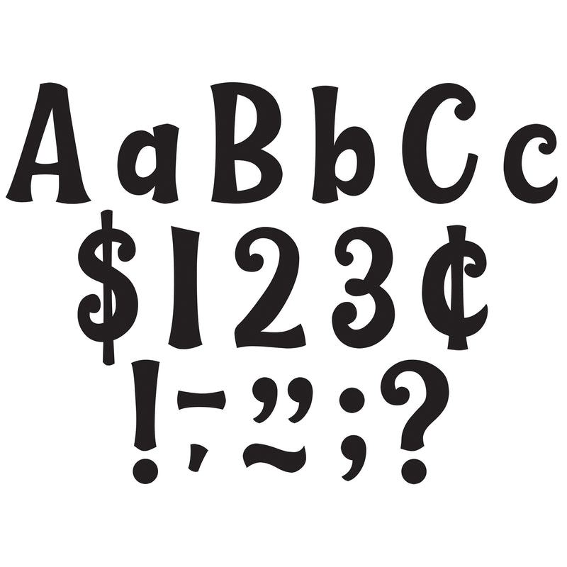 Black 4in Wild Whimsy Letters Pack