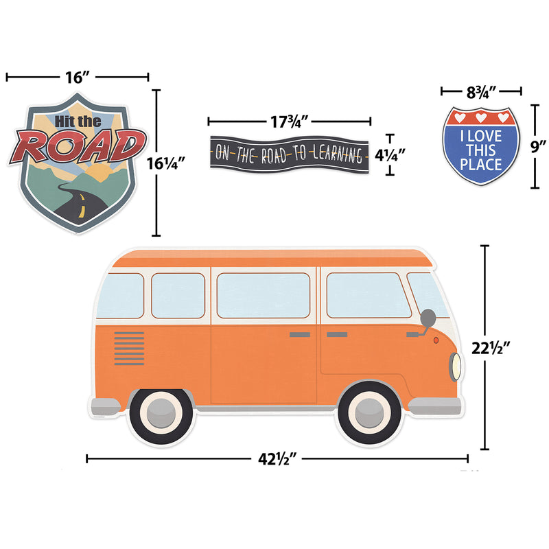 Moving Mountains Road Trip Hit the Road Bulletin Board Set, 15 Pieces