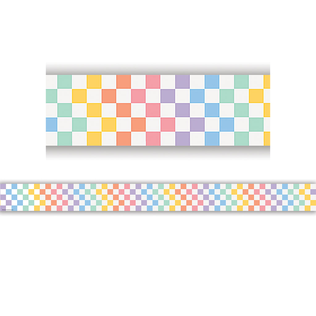 Checkers Straight Border Trim Cool For School
