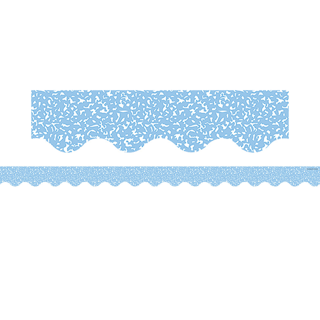 Composition Blue Scalloped Border