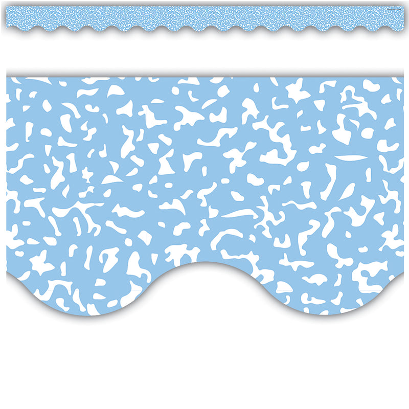 Composition Blue Scalloped Border