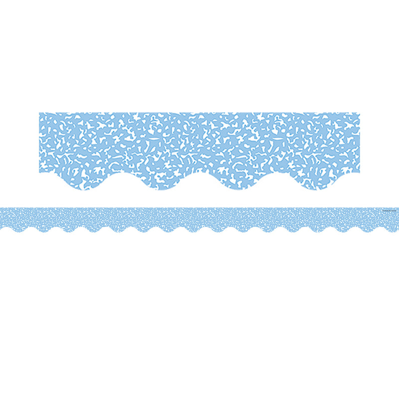 Composition Blue Scalloped Border