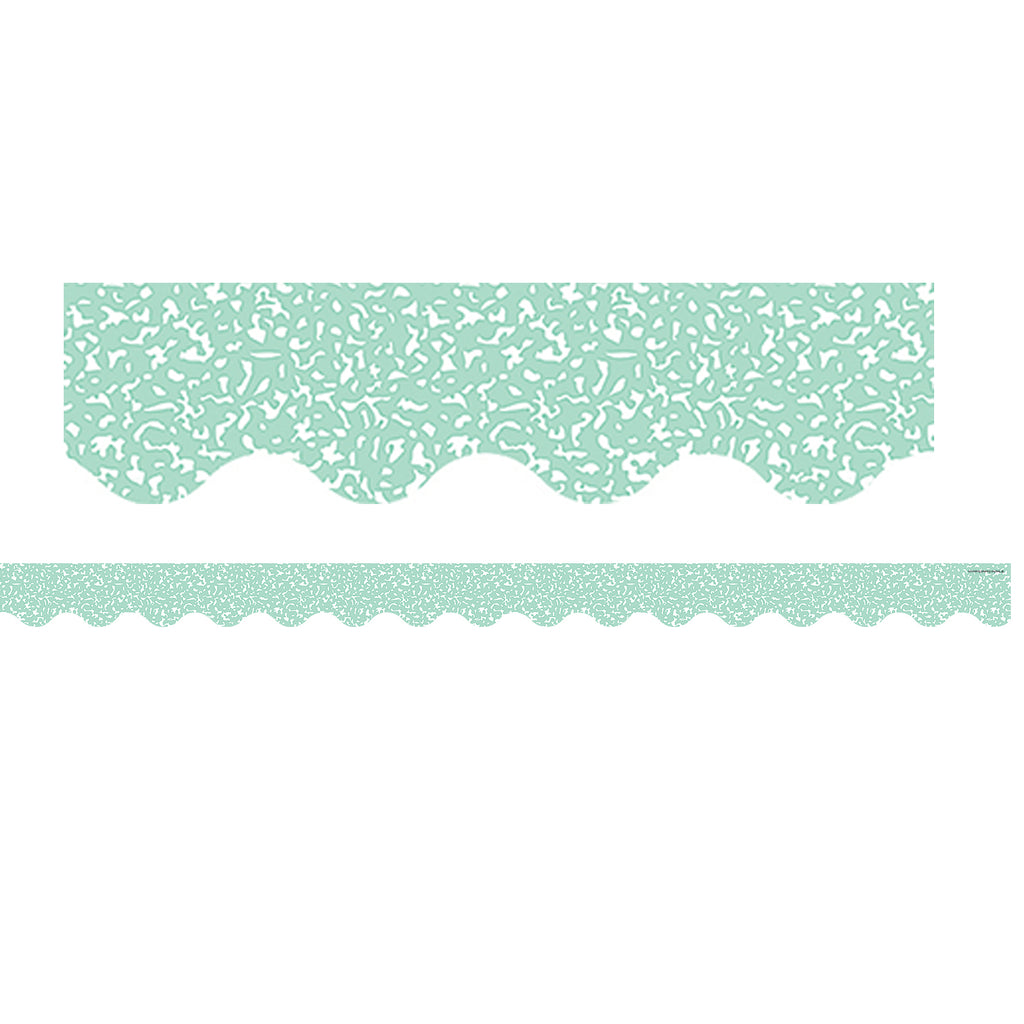 Composition Green Scalloped Border