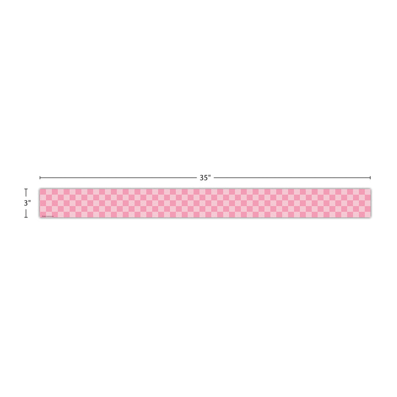 Pink Checkers Straight Border Trim Cool For School