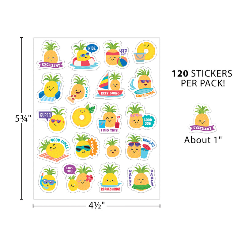 Pineapple Smelly Stickers, 120 Per Pack, 6 Packs