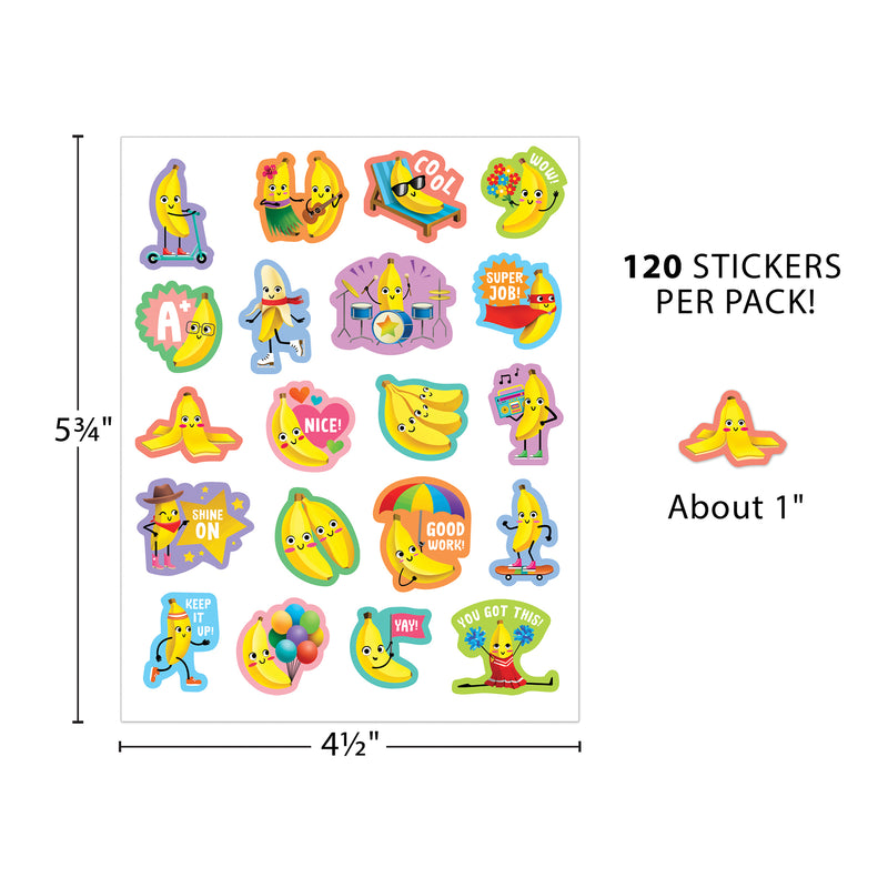 Banana Smelly Stickers, 120 Per Pack, 6 Packs