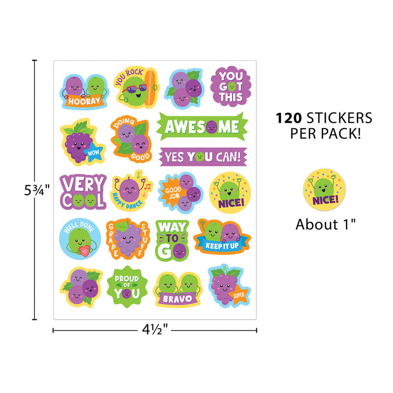 Grape Smelly Stickers, 120 Per Pack, 6 Packs