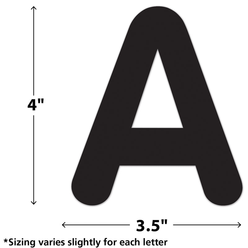 Black 4in Classic Adhesive Letters Uppercase