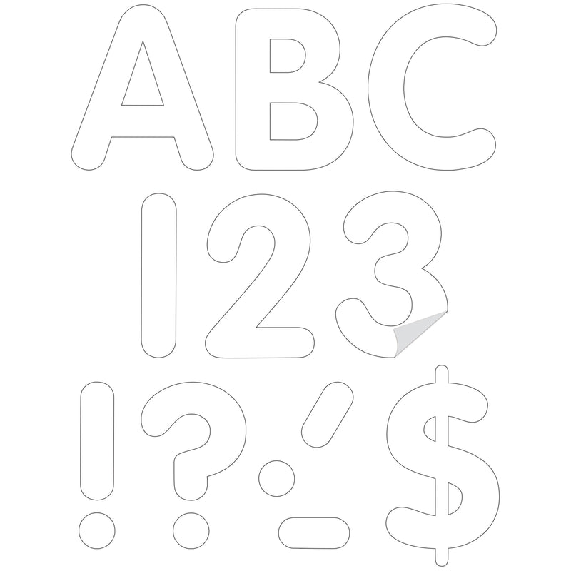 White 4in Classic Adhesive Letters Uppercase