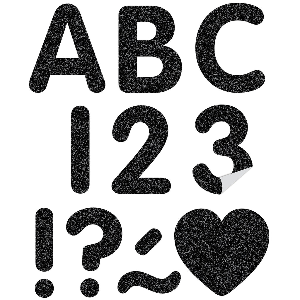 Black Glitz 2in Adhesive Letters Uppercase